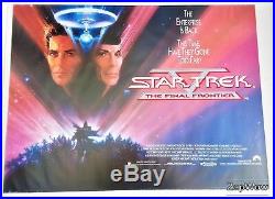 STAR TREK V 1989 Final Frontier Original UK Quad Sci-Fi Space Movie Poster 1980s