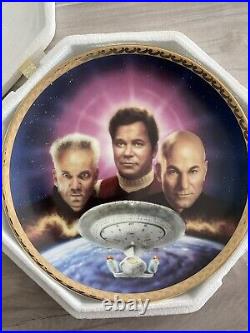 Set Of 2 Star Trek Generations Movie Collectors Plates withCoA