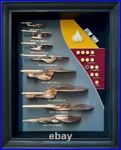 Ship & Combadge Display Shadow Box Star Trek, Enterprise, 11 x 9 Fan Made