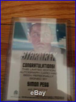 Simon Pegg Scotty 2009 Rittenhouse STAR TREK XI Movie Autograph Card Auto