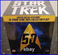 Star Trek 1 10 Ltd. 50th Anniversary Blu-Ray Steelbook Collection Box Sealed