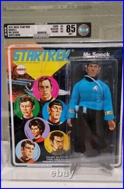 Star Trek 1975 Mego Star Trek Series 2 Mr Spock White Name Afa Graded 85