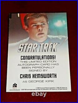Star Trek 2009 Movie Autograph Chris Hemsworth as George Kirk Thor