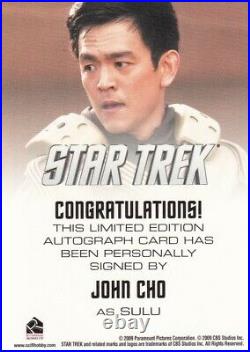 Star Trek 2009 Movie Autograph John Cho as Sulu