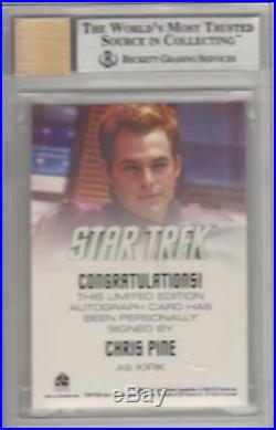 Star Trek 2009 Movie Chris Pine Autograph Graded 9
