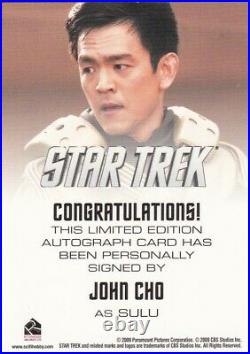 Star Trek 2009 Movie John Cho Autograph Trading Card SULU