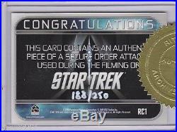 Star Trek 2009 Movie Rc1 Secure Order Attache Relic 3 Case Incentive 188/250