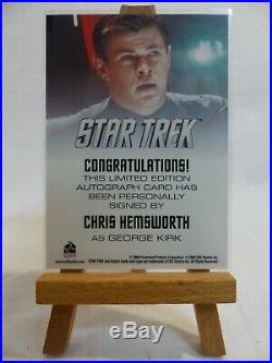 Star Trek 2009 movie trading card autograph Chris Hemsworth as George Kirk