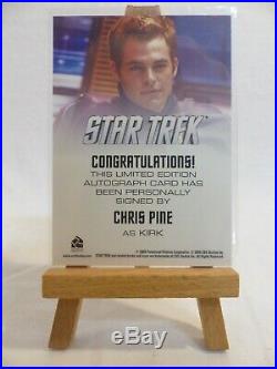 Star Trek 2009 movie trading card autograph Chris Pine as Kirk