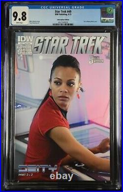 Star Trek #49 Subscription Edition CGC 9.8 Zoe Saldana Movie Photo Variant