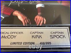 Star Trek Autographed Signed Shatner Nimoy Kelley Orig Crew Cast Photo Plaque