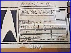 Star Trek BLUE PRINT CAPTAINS CHAIR 1996 signed by Herman Zimmerman BL