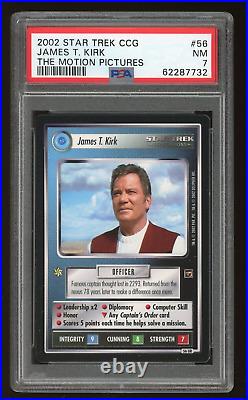 Star Trek CCG James T. Kirk PSA 7 Mint Motion Pictures Ultra Rare UR 732