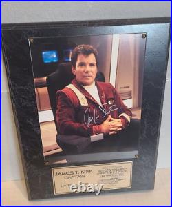 Star Trek Captain JAMES T KIRK (W Shatner) Signed Photo Plaque 1995 976/2500