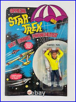 Star Trek Captain Kirk Sky Diving Parachutist on Unpunched Card AHI Brand 1974