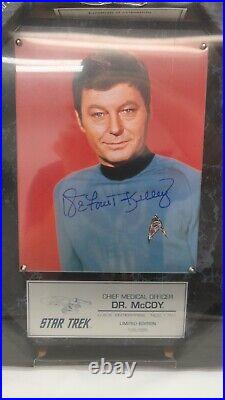 Star Trek Dr. McCoy Signed Plaque Chief Medical Officer Enterprise 109/995 AE