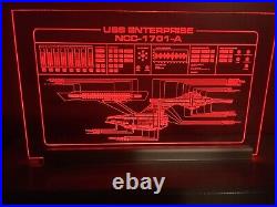 Star Trek Enterprise A 1701 Transparent LED Illuminated Science Station Display