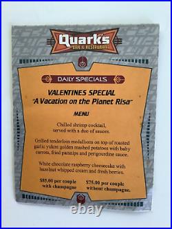 Star Trek Experience Quarks Valentine Special Menu 1998 Las Vegas Hilton