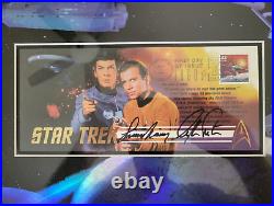 Star Trek First Day Issue Enterprise Stamp-Signed by Nimoy & Shatner + COA