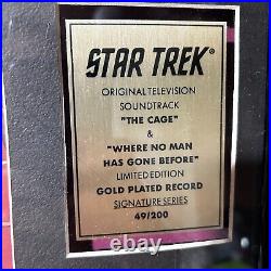Star Trek Gold Plated Record Signed by William Shatner Framed L. E. 49/200 RARE