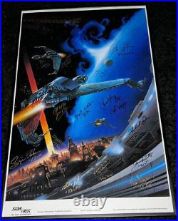 Star Trek Hand Signed by 19 Klingon Actors 39x25in Lithograph withCOA Must See