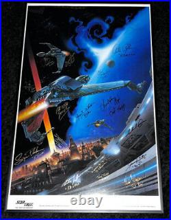 Star Trek Hand Signed by 19 Klingon Actors 39x25in Lithograph withCOA Must See
