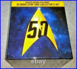 Star Trek I-X Movie Blu-ray Collectoer's Set 50th Anniversary Box Steel Book