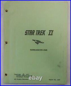Star Trek II The Motion Picture August 12, 1977 Writers Directors Guide Script