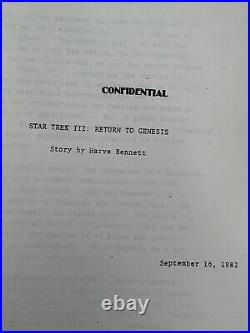 Star Trek III return to genesis 1982 confidential movie sci-fi script 21 pages