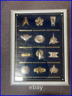 Star Trek Insignia Badges Official Silver & Gold Set Franklin Mint. 925 SILVER