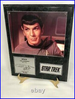 Star Trek Leonard Nimoy Spock Signed Autographed Picture12 X 15 Plaque With COA