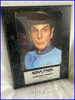 Star Trek Motion Picture Leonard Nimoy Spock Autographed Signed Photo Plaque