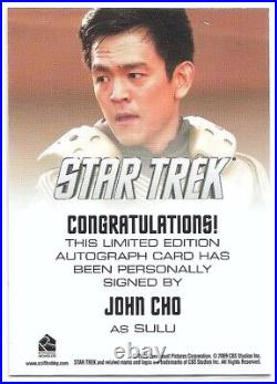 Star Trek Movie 2009 (Rittenhouse) JOHN CHO Auto/Autograph Card Sulu