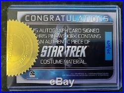 Star Trek Movie Chris Pine Autograph Costume Relic Card 20/250