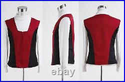 Star Trek Movie Cosplay Costume Kirk Ribbed Shirt and Red Black Vest Custom Made