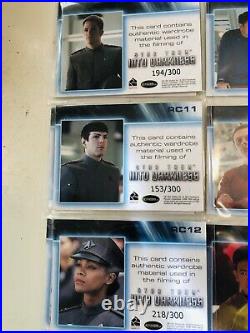 Star Trek Movie Into Darkness Rare Complete Costumes Insert Cards Set