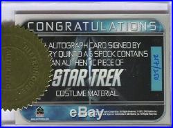 Star Trek Movie Into the Darkness Preview Card Set with Zachary Quinto Autograph