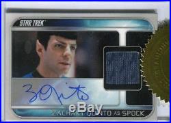 Star Trek Movie Into the Darkness Zachary Quinto Autograph Costume Card