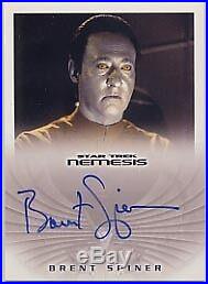 Star Trek Nemesis Movie Na6 Brent Spiner B4 Variation Autograph Very Limited