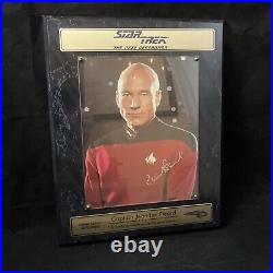 Star Trek Next Generation Patrick Stewart as Picard Autographed Signed Plaque