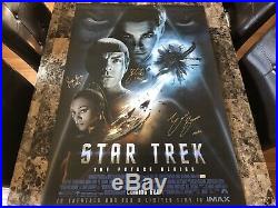 Star Trek Rare Signed 1-Sheet Movie Poster Simon Pegg Zachary Quinto Eric Bana