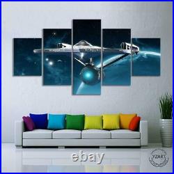 Star Trek Spaceship Enterprise Framed 5 Piece Movie & TV Canvas Wall Art Paintin