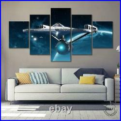 Star Trek Spaceship Enterprise Framed 5 Piece Movie & TV Canvas Wall Art Paintin