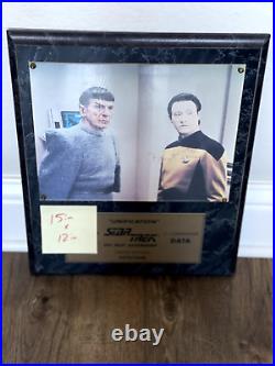 Star Trek TNG Nimoy and Spiner signed TNG Photo Plaque LTD 15in x 12in