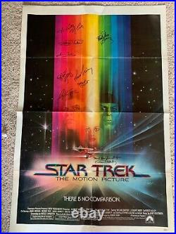 Star Trek The Motion Picture Orig Poster SIGNED BY CAST Shatner, Nimoy, DeForest