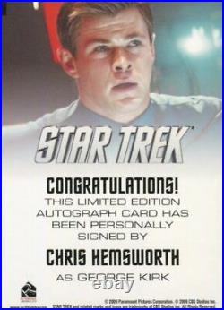 Star Trek The Movie 2009 Chris Hemsworth as George Kirk Limited Autograph Card