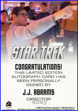 Star Trek The Movie 2009 Director J. J. Abrams Limited Autograph Card