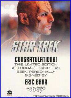 Star Trek The Movie 2009 Eric Bana as Nero Limited Autograph Card