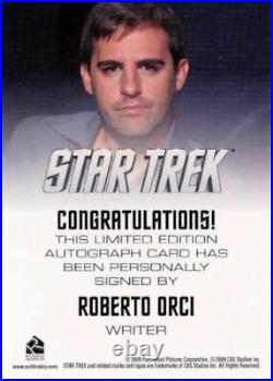 Star Trek The Movie 2009 Writer Robert Orci Limited Autograph Card