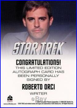 Star Trek The Movie Writer Robert Orci Autograph Card